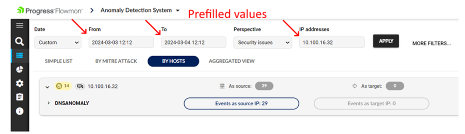 Figure 3: Prefilled values in ADS. 